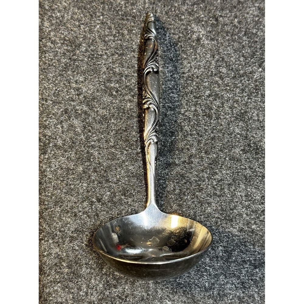 Orleans Ladies Fingers Pattern Stainless Gravy Ladle (6-1/2")‎ Japan Vntg 50's